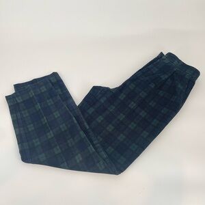 Talbots Plaid Trousers in Navy and Green